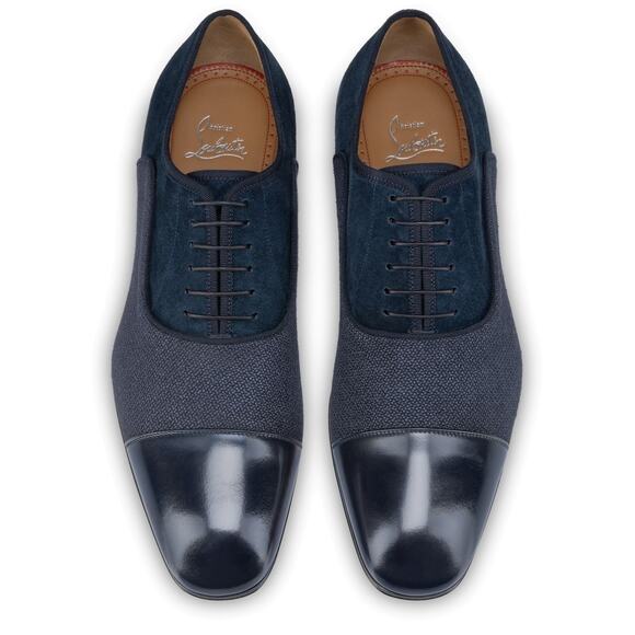 Christian Louboutin Greggo Flat Marine Blue Lace Up Oxford Dress Loafer 46 13 main image 10